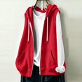 thumbnail image 5 of Sleeveless Hoodie Women Summer Fall Casual Zip Up Jacket Hooded Sweatshirt with Pockets Vest Outerwear, 5 of 8