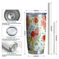 thumbnail image 6 of Flower Tumbler with Lid and Straw 20 Oz Stainless Steel Travel Cup Pioneer Flower Woman Insulated Cup Birthday Gift for Women Girl Friend, 6 of 7