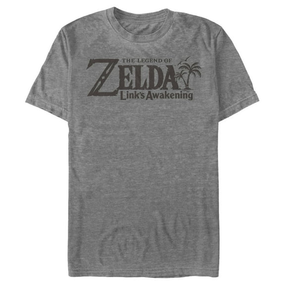 Men's Nintendo Legend of Zelda Link's Awakening Switch Logo Graphic Tee Charcoal Heather Small