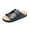 blue, variant on Unisex beach slippers 2 strap luxury cow leather woman flat women's sandals summer 2024