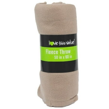 - Cozy 50 X 60 Fleece Throw Blanket -Tan