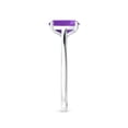 thumbnail image 3 of ANGARA Natural Prong-Set Cushion 1.2 ct Amethyst Solitaire Ring in 925 Sterling Silver for Women (Size-8x6mm) | February Birthstone, Anniversary, Jewelry Gift for Women | Natural Amethyst Ring, 3 of 9