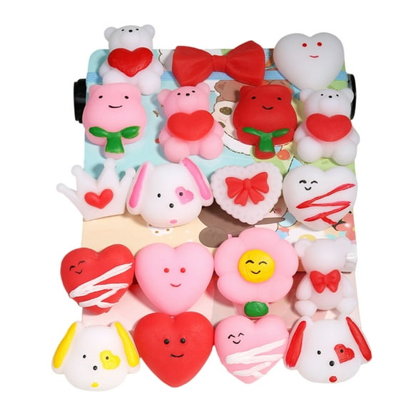 Ciwanning 24Pcs Squeezable Toy Soft Figurine Animal Toy Toy Stress Relief Toy for Autisms Kids Valentines