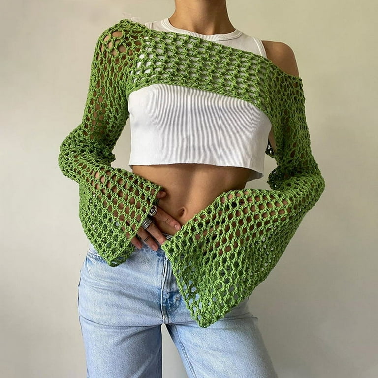 Knitting Hollow Long Sleeves Cardigan Tops Knitting Hollow Long Sleeves Cardigan Tops