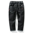 thumbnail image 2 of Boys Regular Straight Fit Jeans Namely Stretch Denim Pants Made of Polyester with Elastic Waistband and Belt Loops in Slim Straight Leg Style Comfortable for School and Outdoor, 2 of 8
