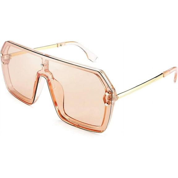 FEISEDY Classic Siamese One Piece Sunglasses Nice Rimless Stylish Retro Design for Women Men B2574
