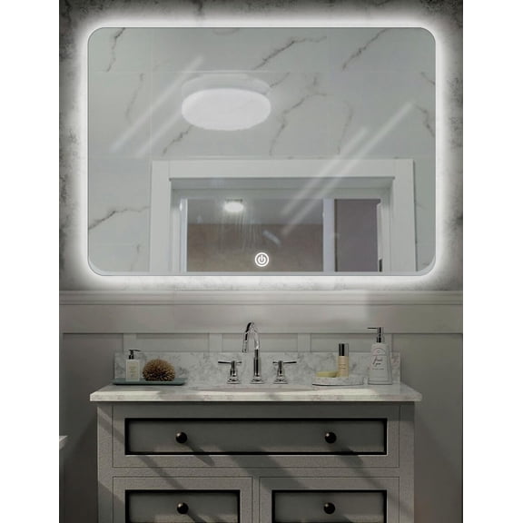 RED VELVET Espejo Inteligente de Baño Rectangular con Luz LED | Control Táctil, Montaje en Pared, Diseño Moderno y Elegante