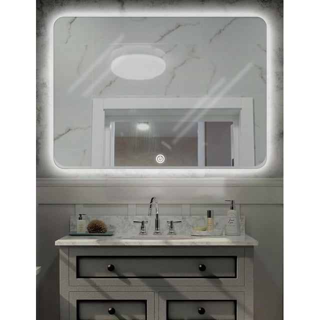RED VELVET Espejo Inteligente de Baño Rectangular con Luz LED | Control Táctil, Montaje en Pared, Diseño Moderno y Elegante