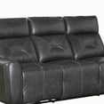 thumbnail image 4 of Benzara BM196669 Leatherette Upholstered Wooden Power Recliner Sofa with Cushioned Adjustable Headrest, Black, 4 of 6