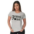 thumbnail image 4 of Jesus Loves Me Religious Christian Womens Fitted Plus Size Graphic Tee Brisco Brands 2X, 4 of 5
