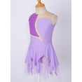 thumbnail image 3 of Haitryli Kids Girls Shiny Ballet Dance Dress Sleeveless Mesh Gymnastic Figure Ice Skating Leotard Dancewear Lavender 14, 3 of 7
