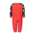 thumbnail image 4 of Christmas Family Pajamas Matching Set, Long Sleeve Deer Print T-shirt with Snow Print Pants Sleepwear Loungewear, 4 of 10