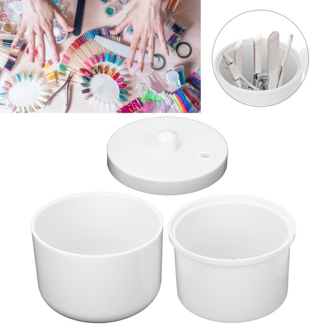 Caja de Limpieza de Uñas Portátil Caja de Almacenamiento de Uñas Contenedor de Limpieza de Herramientas de Manicura Taza de Limpieza de Herramientas de Uñas ANGGREK Otros