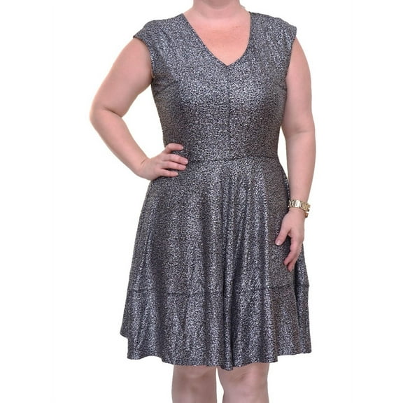 bar III Womens Fit & Flare A-line Dress, Metallic, X-Small