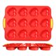 thumbnail image 4 of Molde de silicona para magdalenas, bandeja antiadherente en forma de corazón de 12 tazas para cupcakes, chocolate, bocados de huevo, liberación fácil, lavavajillas, 4 of 8