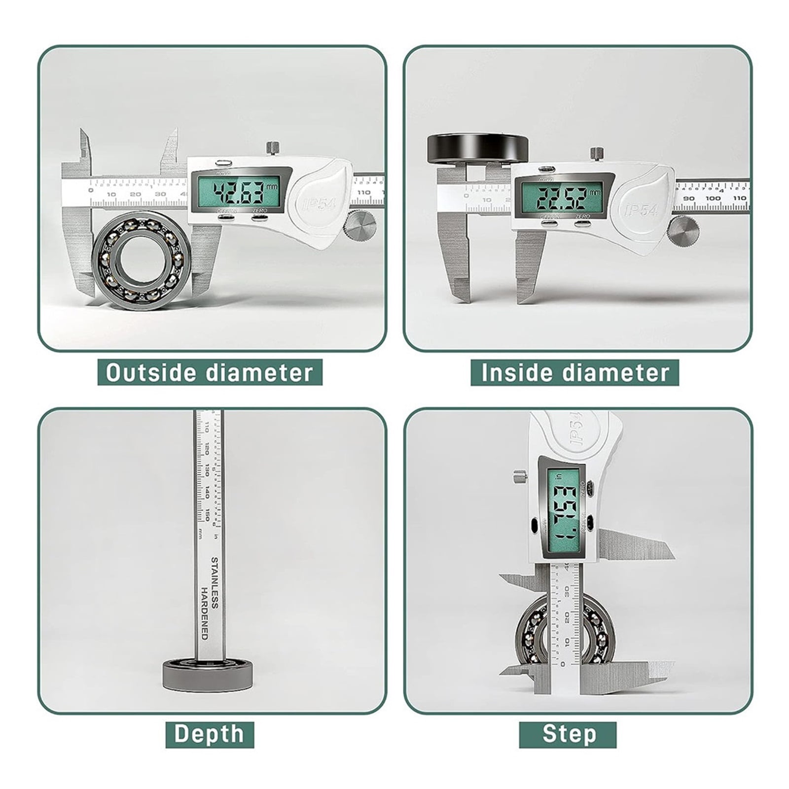 150/200/300 Mm Electronic Digital Vernier Calipers IP54 Water Resistant Measuring Tool Waterproof Stainless Steel Caliper ,Accurate Measurement