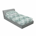 thumbnail image 3 of Ambesonne Geometric Fitted Sheet & Pillow Sham Set, Wave Square, Full, White Blue, 3 of 3