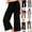 17# Black, variant on Women Fold Over Gaucho Pants Wide Leg Low Rise Flowy Capri Pants Yoga Lounge Cropped Flare Bottoms Culottes Summer Black S