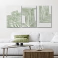thumbnail image 2 of Wall26 Canvas Wall Art Set of 3 Sage Green Stripe Polygon Pattern Collage Abstract Geometric Prints Illustrations Decorative Bohemian Multicolor Home Wall Decora - Unframed 24"x36"x3, 2 of 5