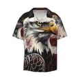 thumbnail image 3 of Goofa Retro American Eagle A Printed Men's Casual Short-sleeved Shirt,Lightweight Breathable Button-down,Summer Casual men's top,Versatile Fashion shirt-X-Large, 3 of 7