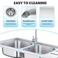 thumbnail image 6 of Stainless Steel Kitchen Sink with Hot & Cold Water Pipes, 47.24×21.65×32.52 Inch Commercial Utility Sink, Freestanding Laundry Tub for Apartment & Laundry Shop, 6 of 11