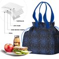 thumbnail image 4 of Dark Blue Christmas Snowflake Pattern Drawstring Lunch Bag Women - Drawstring Lunch Bag Insulated for Work Office - Stain-Resistant Large Lunchbags for Women with Multi-Pockets, 4 of 6