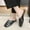 Black, variant on Todaioua Sandals Women Half Drag Baotou Shoes Casual Flat Low Heel Slippers Birthday Gifts for Women