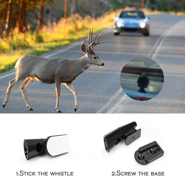 Peroptimist 4 Pcs Deer Alert Whistle for Vehicles Black Avoids Deer  Collisions Car Deer Warning
