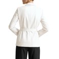 thumbnail image 3 of INSPIRE CHIC Women's Single Breasted Blazer Notched Lapel Long Sleeves Work Business Suit Jacket with Belt Medium White, 3 of 6