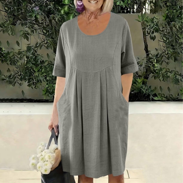 casual dresses for older women Knee-Length Summer Over 50 As you enter our store Older Ladies Casual Dress For