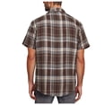 thumbnail image 2 of flyskyup Big and Tall Plaid Shirts for Mens Turndown Short Sleeve Button Down Dailywear Business Casual Blouses with Pockets, 2 of 9