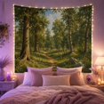 thumbnail image 2 of Sunlit Forest Path Through Lush Woodland, Peaceful Vintage for Nature Lovers, Botanical Wall Art, Housewarming Gift Tapestry Wall Hanging for Bedroom, Living Room and Dorm, 2 of 7