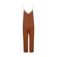 thumbnail image 5 of Olyvenn Women's V Neck Sleeveless Jumpsuits Spaghetti Straps Harem Long Pants Overalls with Pockets Wide Leg Suspender Jumpsuits Orange 6, 5 of 5