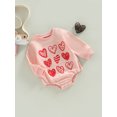 thumbnail image 3 of Faithtur Combinaison Bébé Saint-Valentin, Imprimé Cœur Dessin Animé Manches Longues Col Rond pour Garçons Filles, 3 of 9