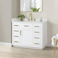 thumbnail image 2 of Gavino 42" Wood Vanity in White with Composite Stone Top no Mirror, 2 of 14
