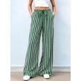 thumbnail image 4 of Pants Elastic Waist Palazzo Pants for Women Casual Lounge Wide Leg Pants Green M, 4 of 9