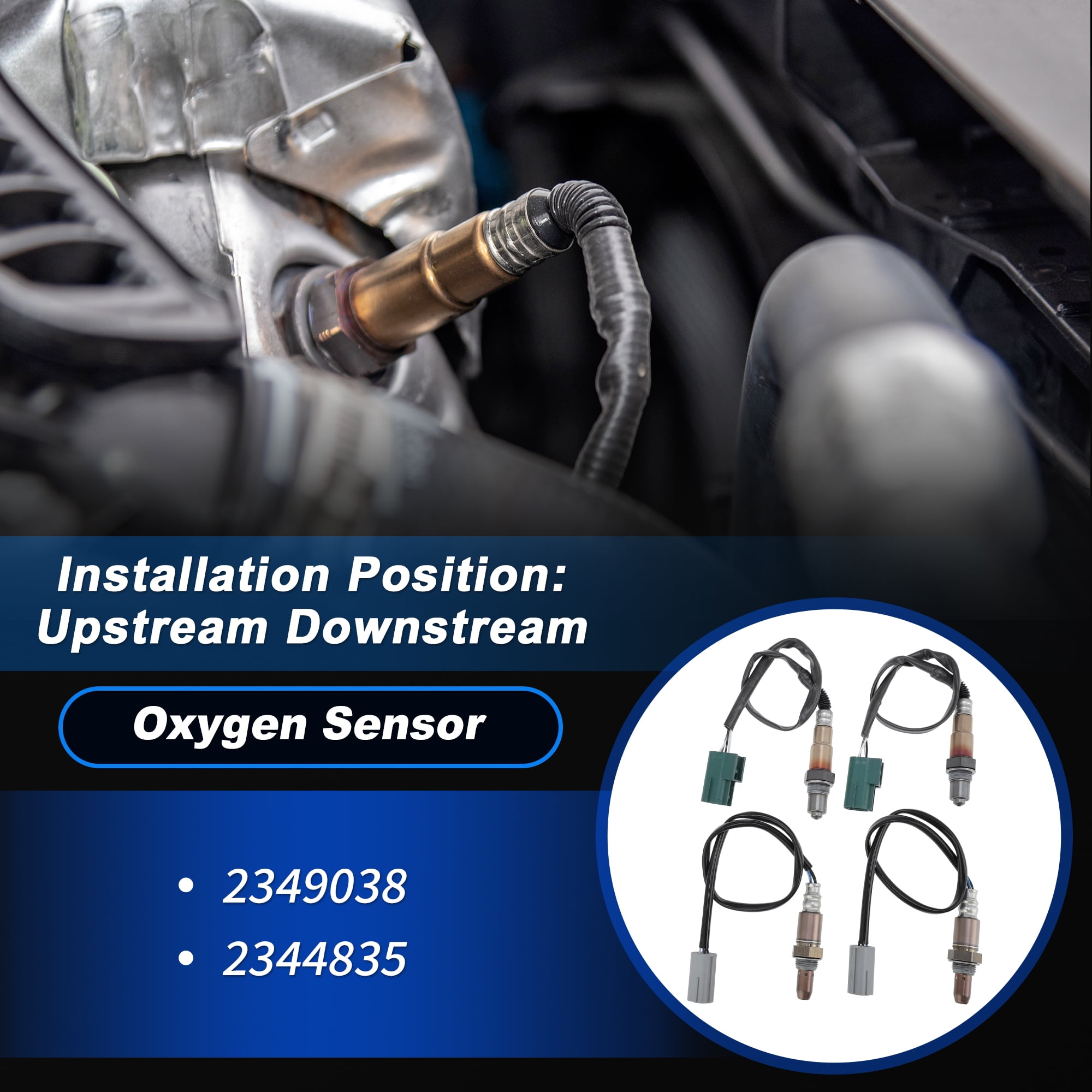 Upstream Downstream Oxygen Sensor for Nissan Pathfinder Titan 5.6L 2008-2012 for Nissan Armada 5.6L 2008-2013 2349038/2344835 4 Pcs