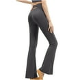 thumbnail image 2 of HUPOM Womens Scrub Pants Joggers Cargo Pants Track Pants High Waist Rise Full Straight-Leg Dark Gray S, 2 of 5