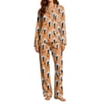 thumbnail image 4 of Womens Halloween Pajamas Themed Sleepwear Long Sleeve Sleepwear Set Top with Pants Cozy Home Comfort Womens Pajama Sets White XXL, 4 of 6