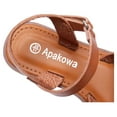 thumbnail image 5 of Apakowa Girls Sandals Open Toe Princess Flat Sandals Strappy Summer Shoes (Color : Brown, Size : 9 Toddler), 5 of 8