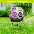 thumbnail image 2 of Briarwood Lane Pink and Green Floral Solar LED Glass Gazing Ball, 2 of 8