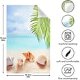 thumbnail image 3 of Summer Beach Seashell Tea Towels Set of 6 Tropical Palm Leaf Kitchen Dish Cloth with Hanging Loop, 18"x28"Lint-Free Absorbent Towel for Kitchen Drying Wiping and Cleaning, 3 of 5