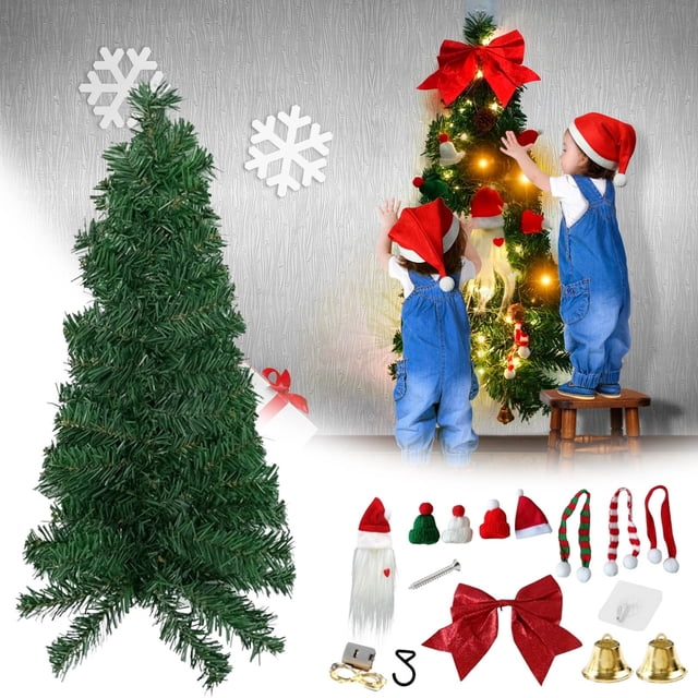 Rebajas Imperdibles, Árbol de Navidad al revés para colgar en la pared, adorno para la parte superior del árbol, lazo, gnomo, campanas, sombreros, bufandas, decoraciones de pared para el ambiente