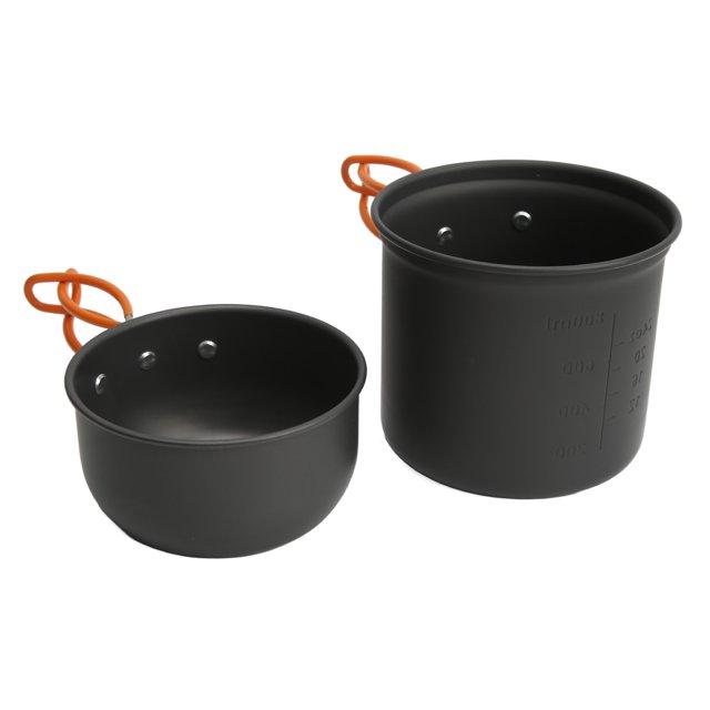 Ensemble de Cuisine de Camping, Kit de Cuisine Anti-Échaudage Sac à Dos Inodore Forte Qualité Alimentaire pour Poignée Orange Randonnée, Poignée Verte