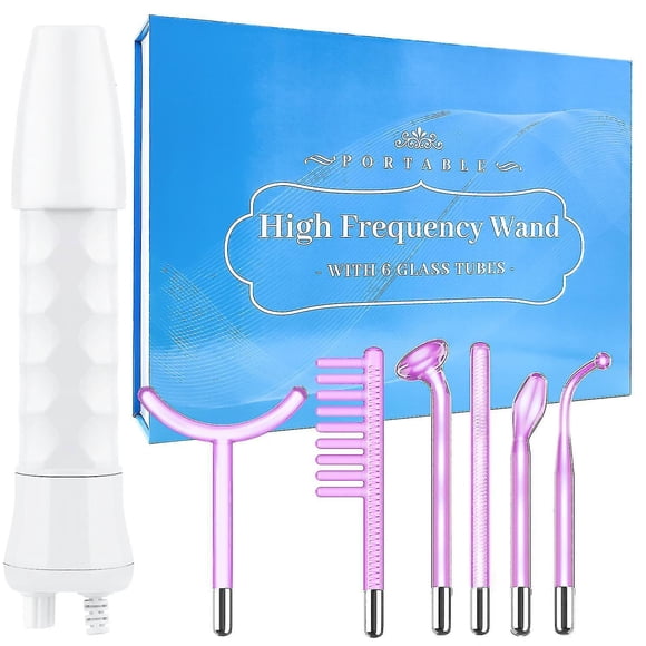 2024 Máquina facial de alta frecuencia, varilla de electroterapia de alta frecuencia, juego de seis piezas Ziguang de equipos de belleza de alta frecuencia
