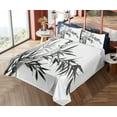thumbnail image 4 of Ambesonne Black White Fitted & Top Sheet Set with Shams, Watercolor Tree Branch, Charcoal Grey and White, 4 of 5