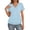 Light Blue, variant on Womens Tshirts Solid V Neck Short Sleeve V Neck Soft Everyday Basic Tee for Ladies Brick Red L