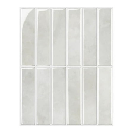 10 Sheets Gray Peel and Stick Backsplash - 3D Adhesive Tile Backsplash for Kitchen, Bathroom, Wall Tile