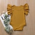 thumbnail image 6 of Gyratedream 2 Pack Baby Girls Puff Sleeve Rib Knit Romper Bodysuit Tops for Kids 0-18 Months, 6 of 6