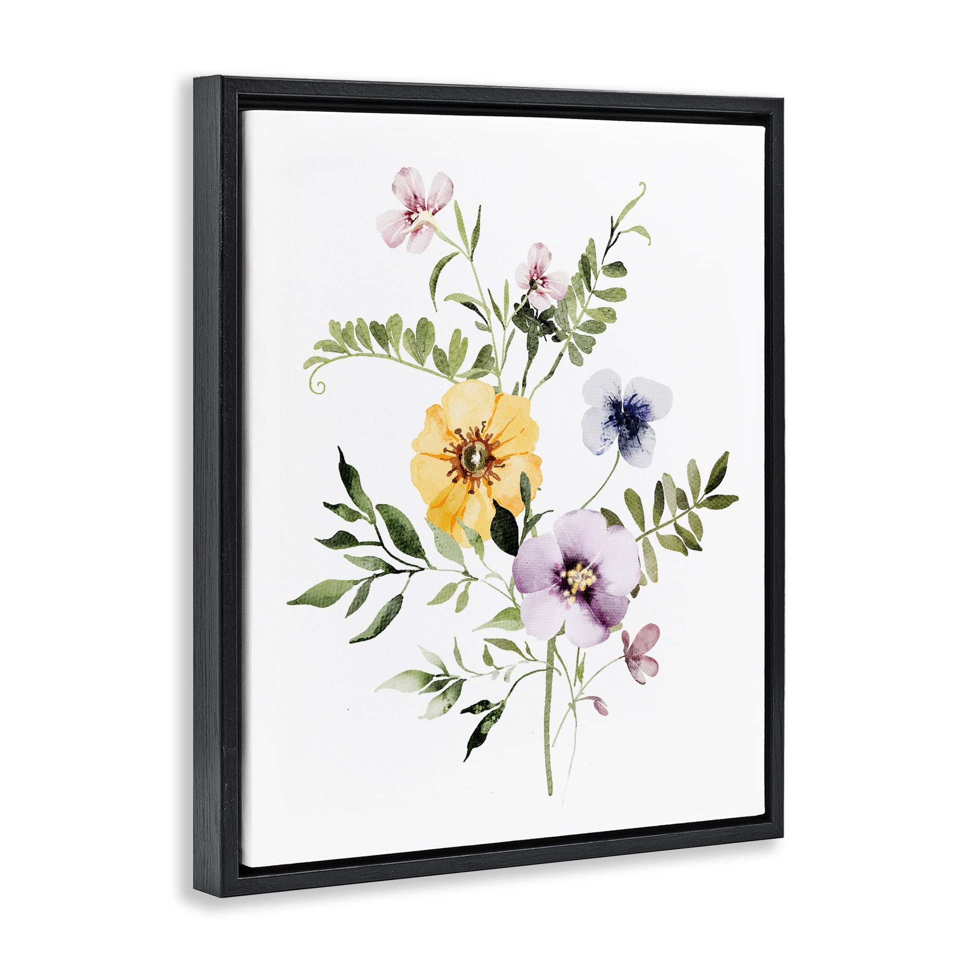 Garden Herbs Blooming Black Framed Floater Canvas Wall Art, design by Lettered and Lined